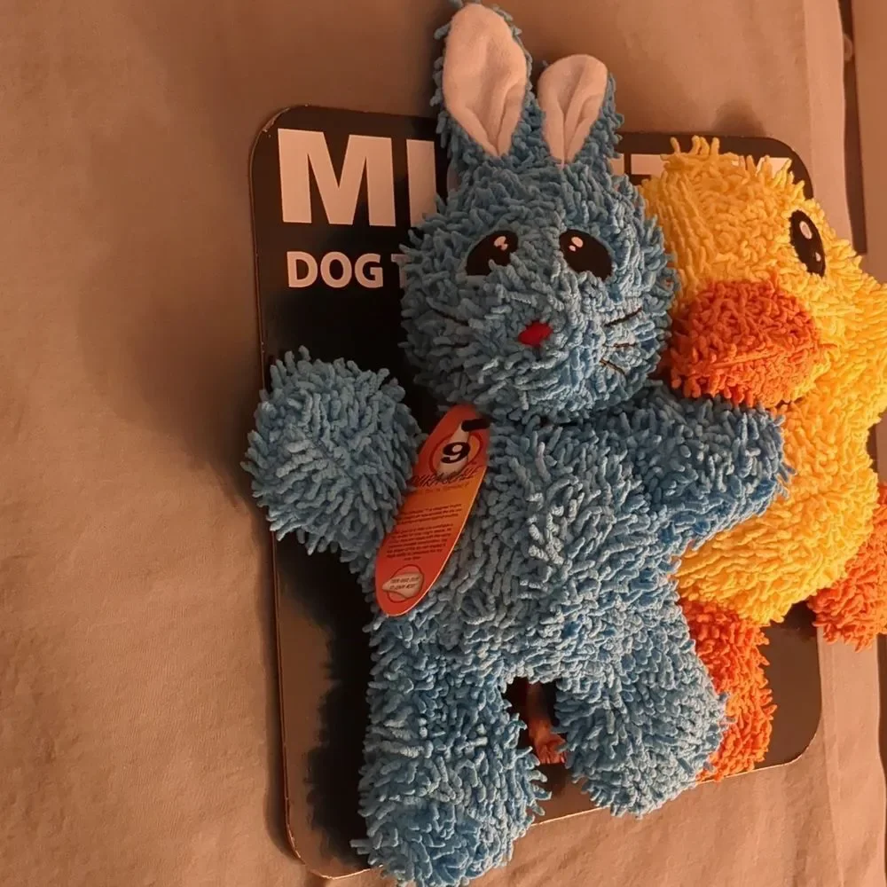 MIGHTY Blue Bunny and Yellow Duck Plush Toys 2pk NWT